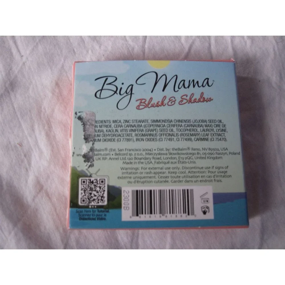 NEW BLUSH Big‎ Mama Blush and Eye Shadow Makeup Pink The Balm Cosmetics 0.28 oz